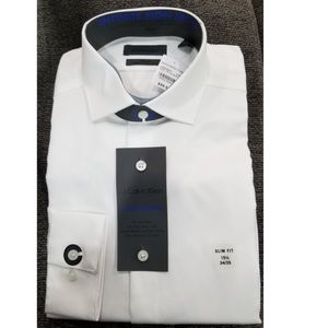 NWT Calvin Klein Men’s White Dress Shirt